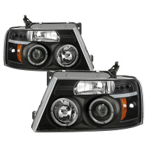 Ford F150 04-08 Strålkastare Projektor - Version 2 - LED Halo Svarta Spyder Auto